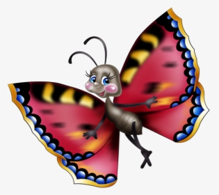 Borboletas & Joaninhas E Etc - Funny Butterfly Cartoon Character, HD Png Download, Transparent PNG