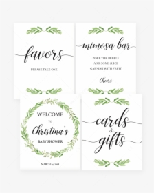 Printable Greenery Baby Shower Decor Package By Littlesizzle - Printable Baby Shower Greenery Decor, HD Png Download, Transparent PNG