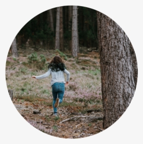 Tree Planting-03 - Girl Running In The Woods, HD Png Download, Transparent PNG
