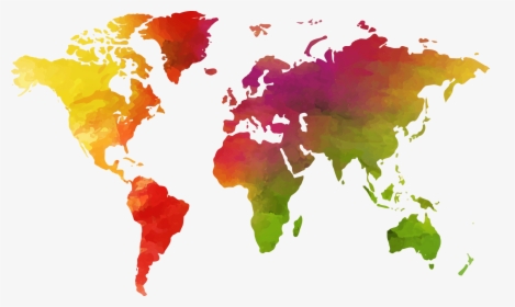 Transparent Mapa Mundi Png - Watercolor World Map Vector, Png Download, Transparent PNG
