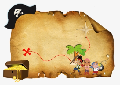 Map Clipart Treasure Hunt - Mapa Jake E Os Piratas, HD Png Download, Transparent PNG