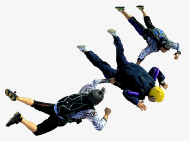 Triple Skydivers Before Opening Parachute - Skydivers Png, Transparent Png, Transparent PNG