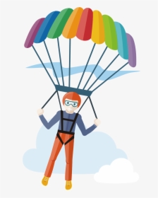 Transparent Parachute Png - Skydiver Clipart, Png Download, Transparent PNG