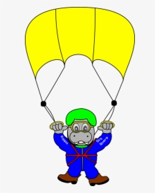 Skydiver, Fun, Hippo, Skydiving, Freefall, Parachute - Gambar Terjun Payung Kartun, HD Png Download, Transparent PNG