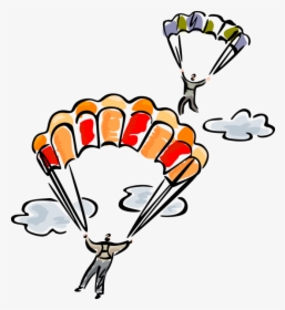 Vector Illustration Of Skydiving Skydiver Parachutists, HD Png Download, Transparent PNG