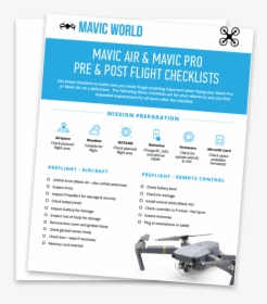 Mavic Pro Pre Flight Checklist - Check Liste Fr Drone Pro, HD Png Download, Transparent PNG