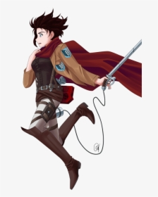 Ruby X Attack On Titan Rwby And Aot - Rwby Aot, HD Png Download, Transparent PNG