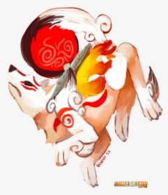 Amaterasu From Okami Drawn For The Game Art Hq Video - Illustration, HD Png Download, Transparent PNG