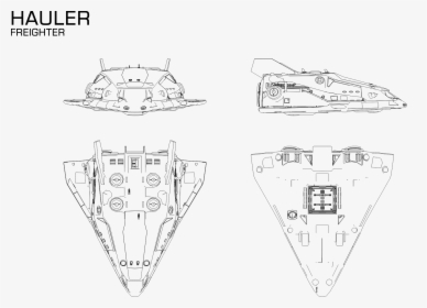 Drawing Spaceships Concept - Hauler Elite Dangerous Concept Art, HD Png Download, Transparent PNG