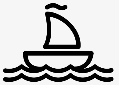 Sailing Ship Icon - Black And White Boat Clipart, HD Png Download, Transparent PNG