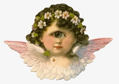Victorian Angel , Png Download - Cherub Head And Wings Painting, Transparent Png, Transparent PNG
