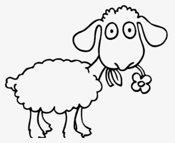 Adult Sheep Coloring Pages Coloringstar Eating Flowercoloring - Sheep Drawing Png Transparent, Png Download, Transparent PNG