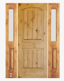 Krosswood Knotty Alder 2 Panel Top Rail Arch With V - Home Door, HD Png Download, Transparent PNG