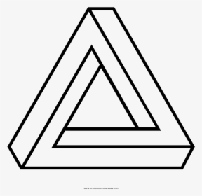 Optical Illusion Coloring Page - Impossible Triangle Transparent Background, HD Png Download, Transparent PNG