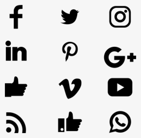Transparent White Png Social Media Icons - Social Media Icons Black And White Transparent, Png Download, Transparent PNG
