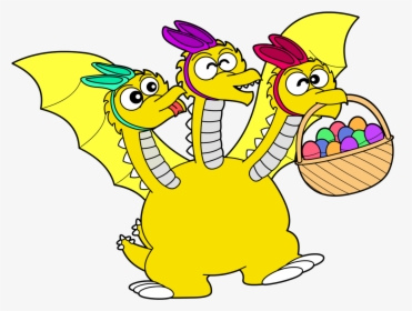 Ghidorah The Three-headed Bunny Is Ready For Easter - Cartoon, HD Png Download, Transparent PNG