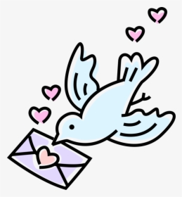 Transparent Letter Clipart - Bird With Love Letter, HD Png Download, Transparent PNG