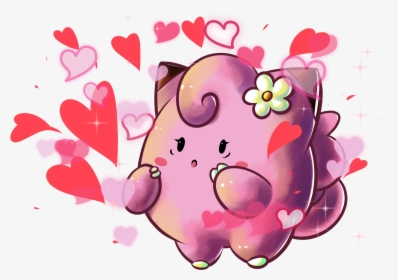 Clefairy Used Attract Game Art Hq Pokemon Art Tribute - Cute Pokemon Art Clefairy, HD Png Download, Transparent PNG