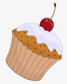 Cupcake, Cake, Cherry, Stalk, Icing, Frosting - Cliparts Muffin, HD Png Download, Transparent PNG