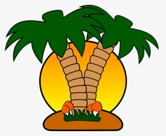 Free Tropical With Palm - Free Tropical Clip Art, HD Png Download, Transparent PNG