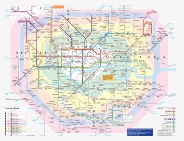 London Metro Map Large Map - London Travelcard Zones Map, HD Png Download, Transparent PNG
