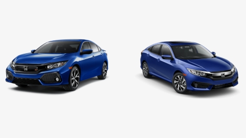 Blue Honda Civic Si And Blue Honda Civic Ex Side By - Honda Civic, HD Png Download, Transparent PNG