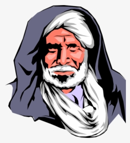 Vector Illustration Of North Africa Moroccan Man In - Moroccan Old Man Drawing, HD Png Download, Transparent PNG