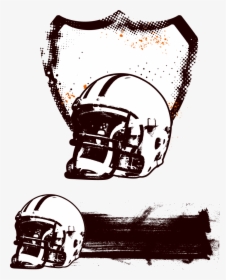American Football Football Helmet Grunge Illustration - American Football Helmets Stencil, HD Png Download, Transparent PNG