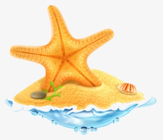 Clip Art Royalty Free Stock Starfish Transparent Yellow - Treasure Box On Island, HD Png Download, Transparent PNG