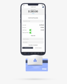 Helcim Mobile Payment App On Iphone X With Card Reader - Iphone, HD Png Download, Transparent PNG