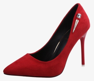 Slipper High-heeled Footwear Shoe Sandal - Suede Red Heels, HD Png Download, Transparent PNG