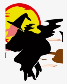 Transparent Witch Broomstick Png - Halloween Black And White Clipart, Png Download, Transparent PNG