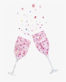 Champagne Clipart Pink - Pink Champagne Glass Clip Art, HD Png Download, Transparent PNG