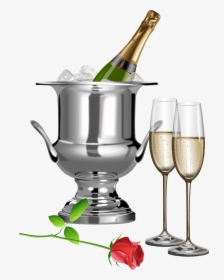 Champagne Glasses And Bottles, HD Png Download, Transparent PNG
