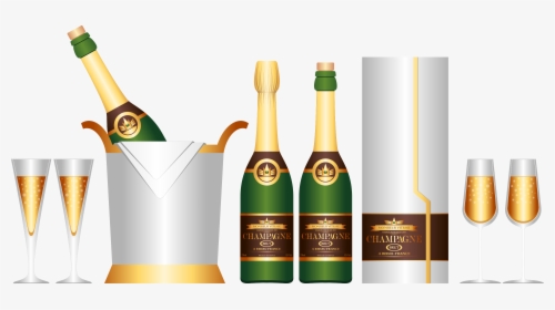 Champagne Set Clip Arts - Champagneflaska Transparent, HD Png Download, Transparent PNG