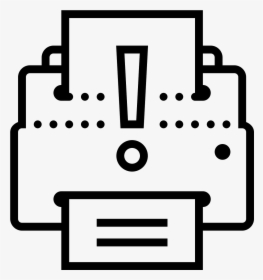Printer Error Icon - Print Icon Flat Color White Png, Transparent Png, Transparent PNG