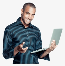 Image Is Not Available - Black Man On Computer Png, Transparent Png, Transparent PNG