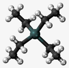 Ball And Stick Model Of The Tetraethyllead Molecule - Gasoline Ball And Stick Model, HD Png Download, Transparent PNG