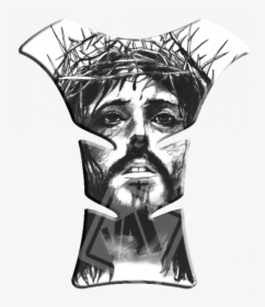 Adesivo Protetor De Tanque Jesus Cristo Jesus Christ - Realistic Jesus Face Drawing, HD Png Download, Transparent PNG