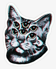 #cat #tumblr #cool #awesome #alien #vaporwave - Trippy Cat, HD Png Download, Transparent PNG