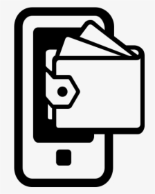 Wallet Clipart Outline - Mobile Wallet Icon Png, Transparent Png, Transparent PNG