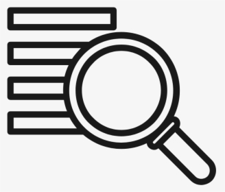 A Magnifying Glass Hovers Over Four Bars Of Text - Icon, HD Png Download, Transparent PNG