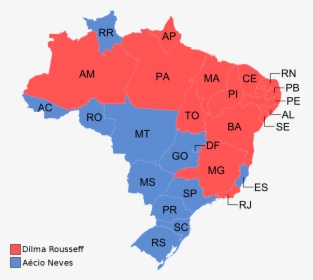 Brazil 2018 Election Map, HD Png Download, Transparent PNG