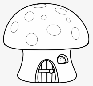 House Black And White House Black White Clipart - Mushroom House Coloring Pages, HD Png Download, Transparent PNG