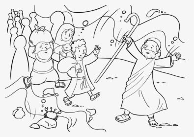 Exodus, Bible, Moses, Egypt, Ccx, Jewish, Judaism - Crossing The Red Sea Coloring Page, HD Png Download, Transparent PNG
