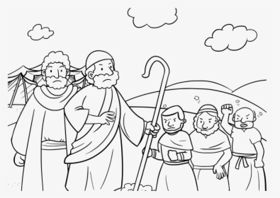Download Moses And Aaron Coloring Pages Clipart Book - Israelites In The Wilderness Coloring Pages, HD Png Download, Transparent PNG