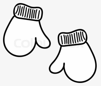 Mittens Clipart Drawing Mitten At Getdrawings Com Transparent - Winter Clothes Clipart Black And White, HD Png Download, Transparent PNG