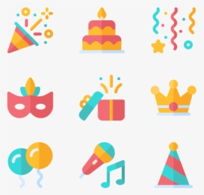 Clip Art Happy Birthday Icons Free - Birthday Icons Png, Transparent Png, Transparent PNG