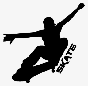 Girl Skateboarder Girl Black And White Clipart, HD Png Download, Transparent PNG