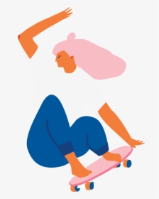Skater Girls Illustration, HD Png Download, Transparent PNG